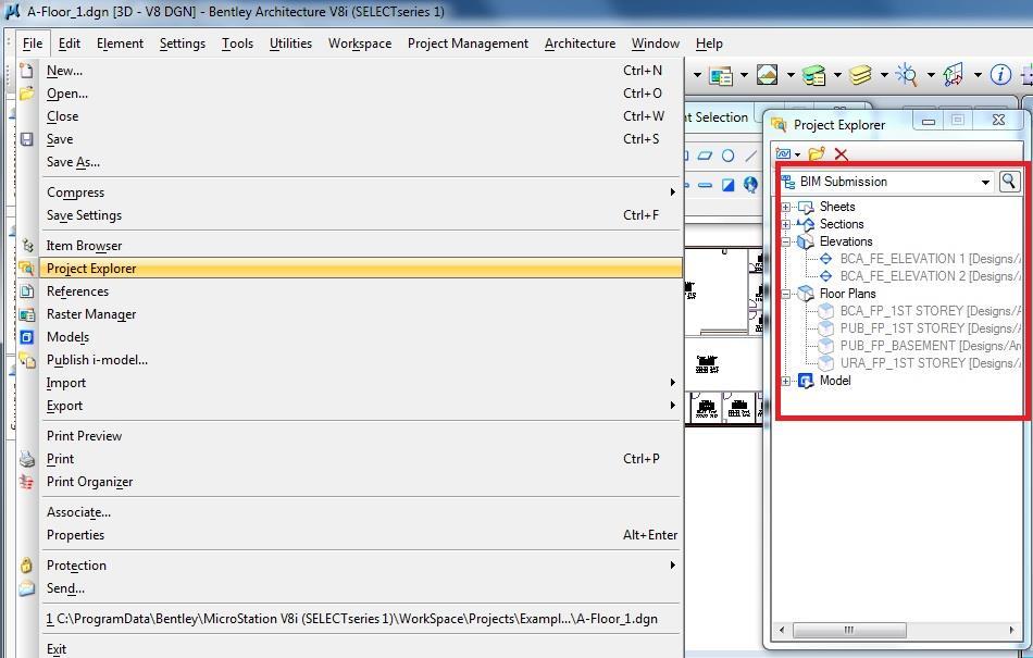 7.1 Project Basic Composition For BIM e-submission purpose, project models should have fundamental composition in explorer view which must be exported to the Light-Weight file.