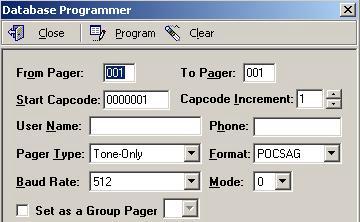 The Wireles Device Database Programmer dialog box will be displayed.