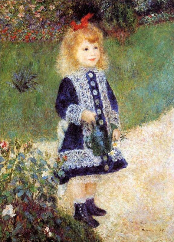 Girl with a Watering Can Painted by: Pierre Auguste Renoir When: 1876 Materials and Technique: oil paint on canvas You can see it at: