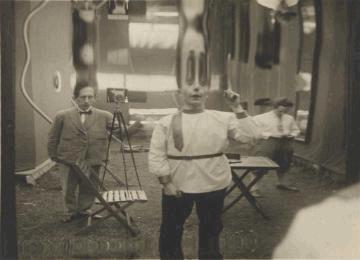 13. Hans Vollhardt German, active 1920s Two Mirror Distortions with Students and Camera,