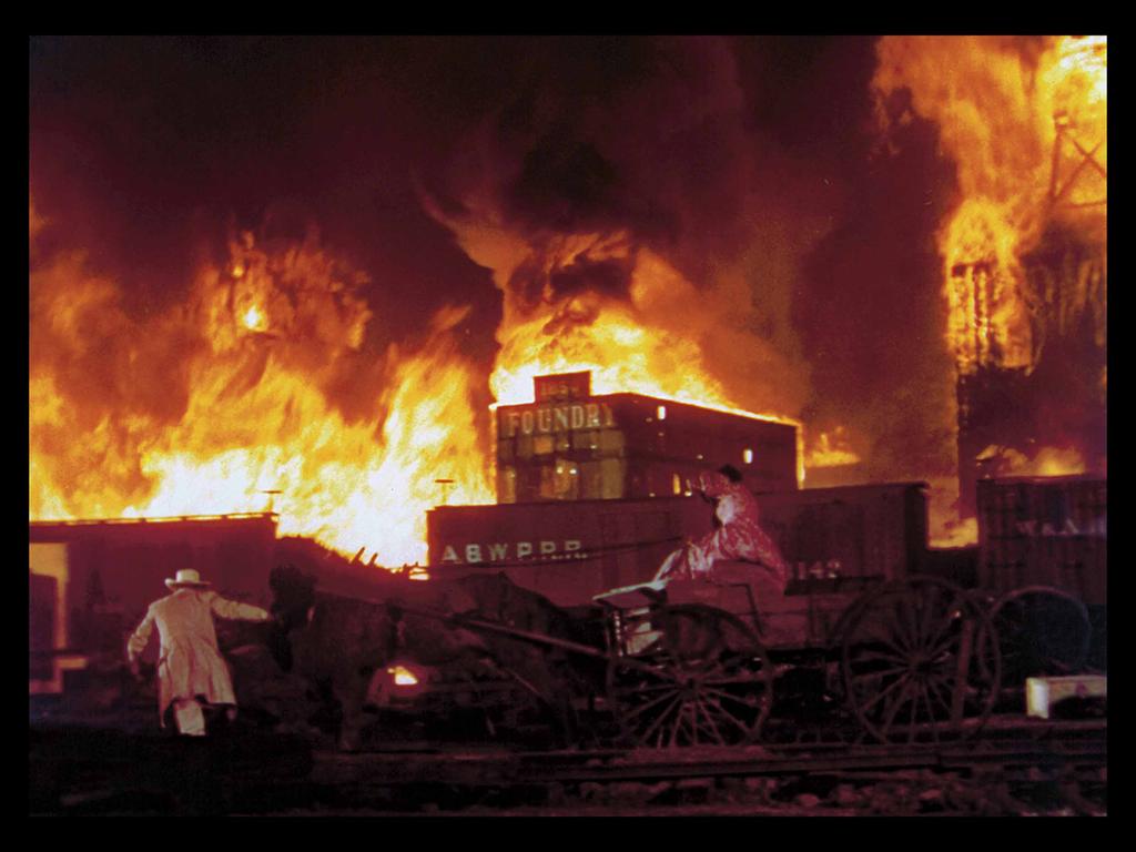 The burning-of-atlanta scene from Gone with the
