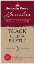 BLACK CHINA BRISTLE Benjamin Moore black China bristle professional paintbrushes are custom-formulated and recommended for all Benjamin Moore oilbased coatings.
