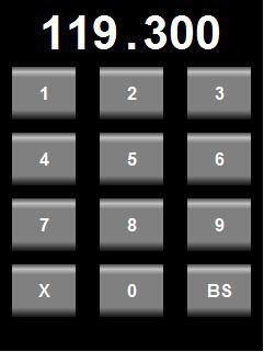 Entering a new standby frequency Using the numeric keypad Touch the standby frequency to activate the numeric keypad. Entry starts with the 10's of MHZ (you do not need to type the 100's of MHZ).