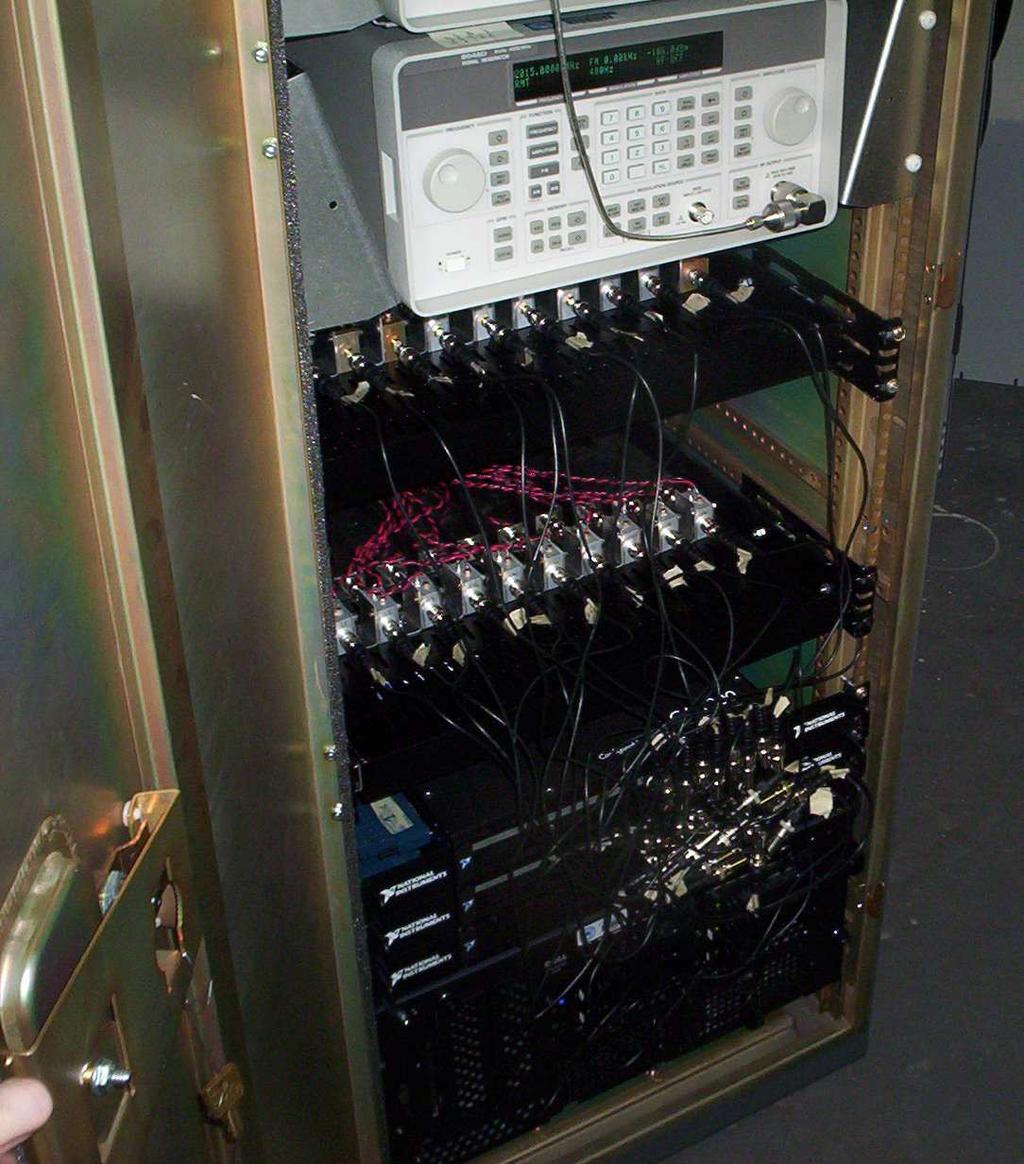 Figure 3.8: Shielded rack holding the digital back end and signal generators for LO signals.