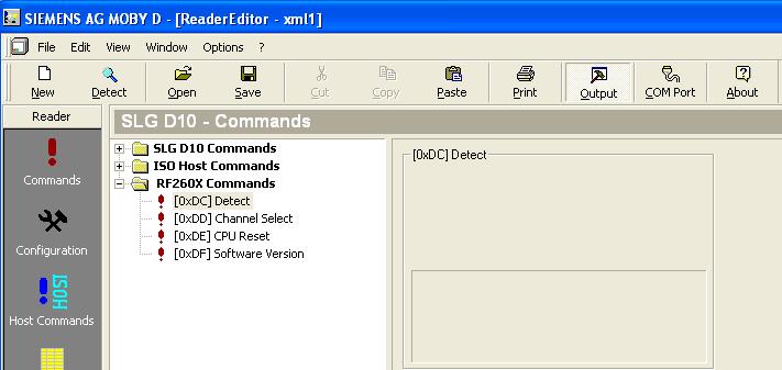 RF260X commands The tools "MOBYDSet" (V7.5.5) can also be used to send specific commands to the RF260X.