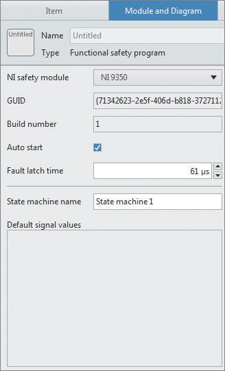 9. Module and Diagram tab Select this tab to update properties for the module and the User Program. 10.