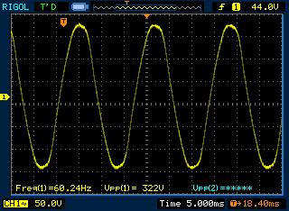 Real Circuit Note the line voltage was a little low 113 Vrms compared to 120Vrms used for calculations and simulation.