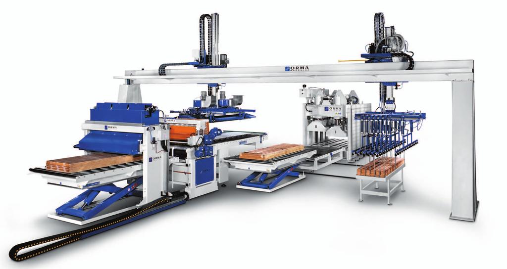PFL PARQUET COLD PRESS SYSTEM The PFL Automatic Cold Press Line from ORMA Macchine is designed for the production of pre-finished two or three-ply wood flooring.