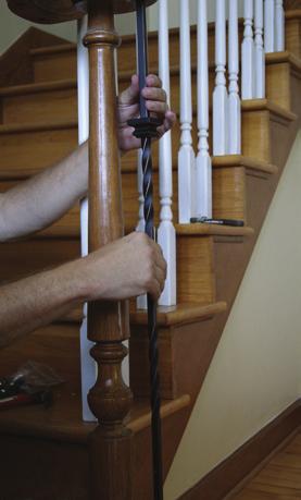 If Angled Shoe does not fit snugly, unscrew baluster from handrail and remove Angled Shoe.