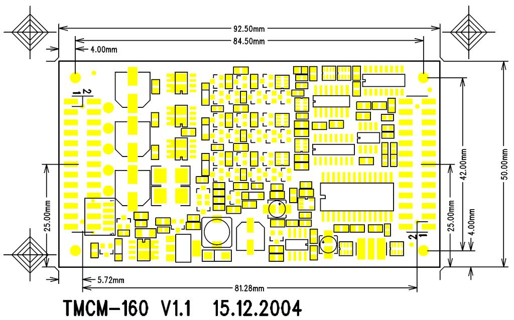 TMCM-160 Manual (V1.11 / August 8th, 2007) 7 3.2 Dimensions 92mm*50mm*8.