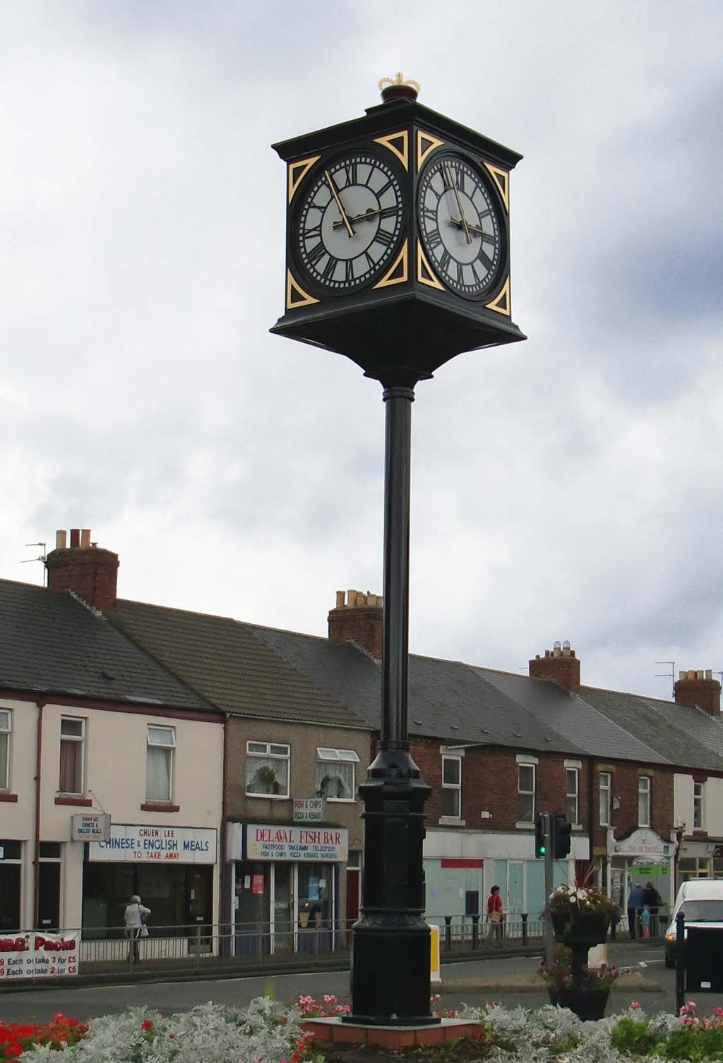 A pillar clock can bring together a local community to contribute ideas to help
