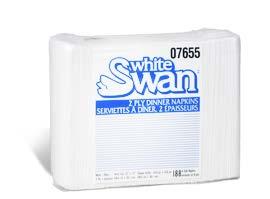 16.2" 1 ply 300 10 3345080 White Swan Dinner Napkins