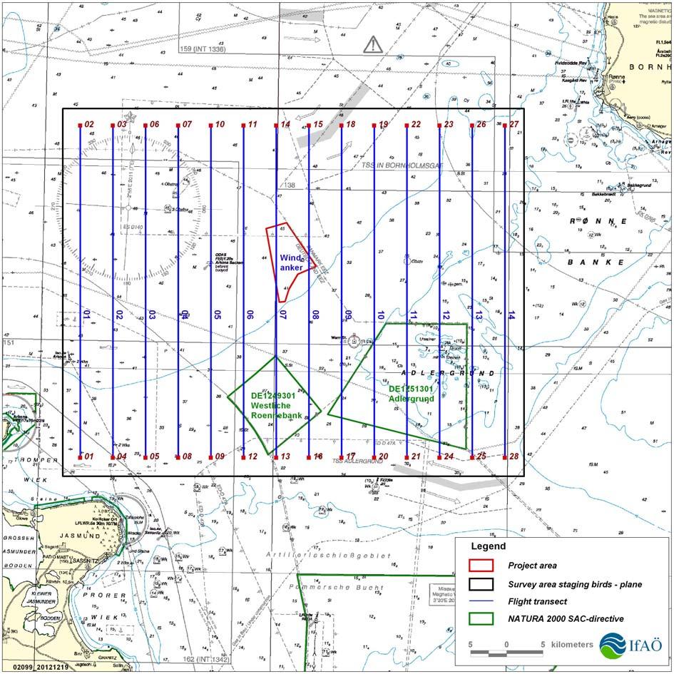 Figure 6: Proposed assessment area of vertices for aircraft based counts of resting birds and marine mammals.
