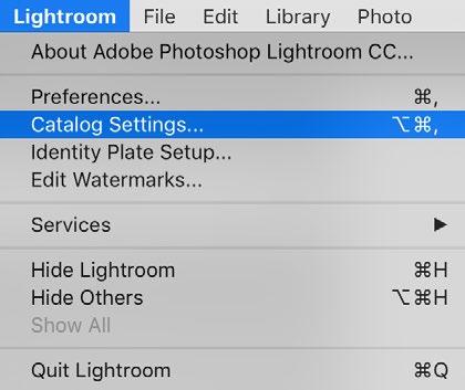 Getting Started One of the first things to be aware of when it comes to the Catalog Settings dialog is that the settings found there only relate to the current Lightroom catalog.