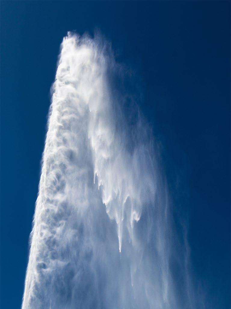 PARTING SHOT Wind helps to enhance the cascading effect of the Jet d Eau on Lake Geneva in Geneva, Switzerland.
