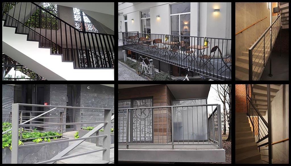 All galvanized steel balustrades The following types are shown: 1.