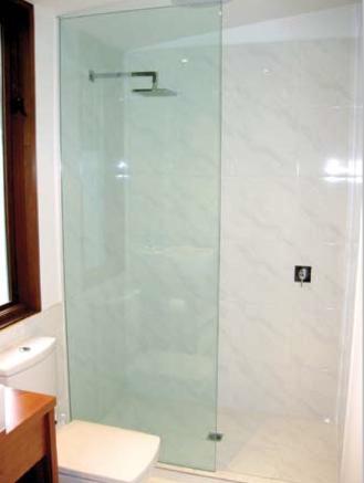 Shower Screen Fully Frameless Glass Shower Panel (Fixed) One Component System - 10mm toughened safety glass - Interchangeable range of
