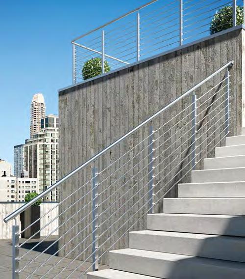 SS Rod Bar Railing System Steel Rod Balustrade Smooth stainless steel posts connected by light hollow Stainless Steel tubes and a thick handrail, the Steel Rod balustrade is ideal for a clean