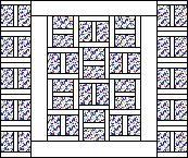 Option 2 Baby Charity Quilt 1. Gather the 3 block by 4 block center with 3" borders 2.