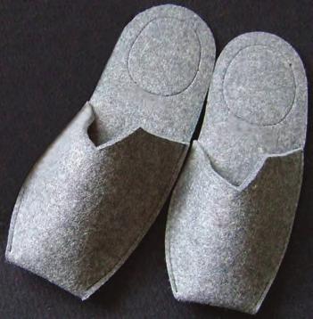 8 (c) A shoe company called Eco-Step is trying to be more sustainable by saving on bulky packaging for their new range of slippers pictured below.