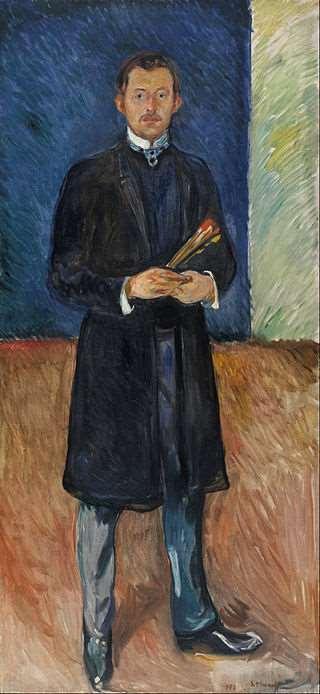 Self Portrait with Brushes 1904 Munch was famous for paintings that