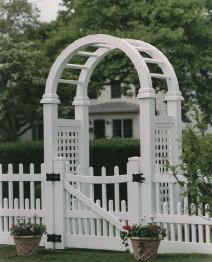 Island Arbor 5 thick arch atop 5 posts. Available in 4 to 8 widths.