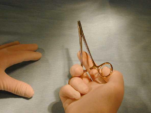 Forceps with teeth provide a secure grasp with minimal pressure, thereby avoiding crushing of the skin edge.