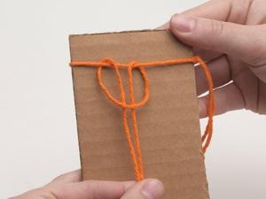 The middle photo shows how to begin the knot by placing the loop under the holding