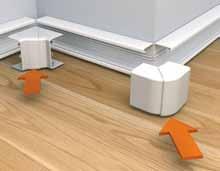 Mounted when trunking is in place. Adjustable corners (2) The adjustable corners are delivered in one piece. Easy and quick to mount.