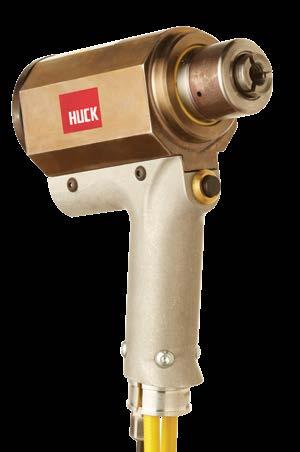 More compact and lighter weight than previous Huck lockbolt production tooling, obtail installation tools also offer greater operator flexibility as well as extended reach into difficult areas.