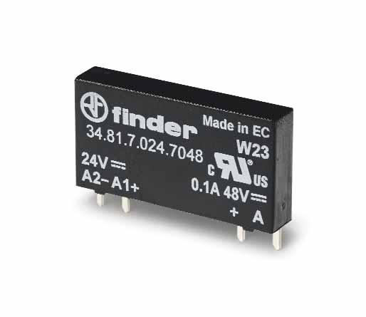 34 Series - Slim solid state PCB relays (SSR) 0.1-2 A Features 34.81-9024 34.81-7048 34.
