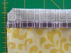 You ll stitch the edges of the purple rectangle together, then just keep stitching all the way around the pocket edge.