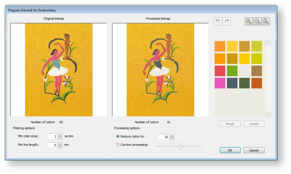 Process images number. The latter is useful if you want to match design colors to an exact number of thread colors. To prepare non-outlined images... Scan or import the image to use.