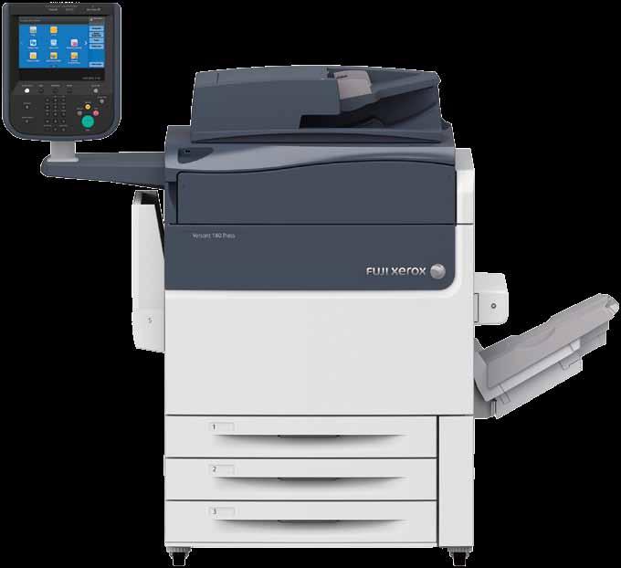 More Performance Minimise waste. Maximise productivity. Time-saving Workflows The Versant TM 180 Press prints fast -- 80 ppm -- on both coated and uncoated stocks up to 220 gsm.