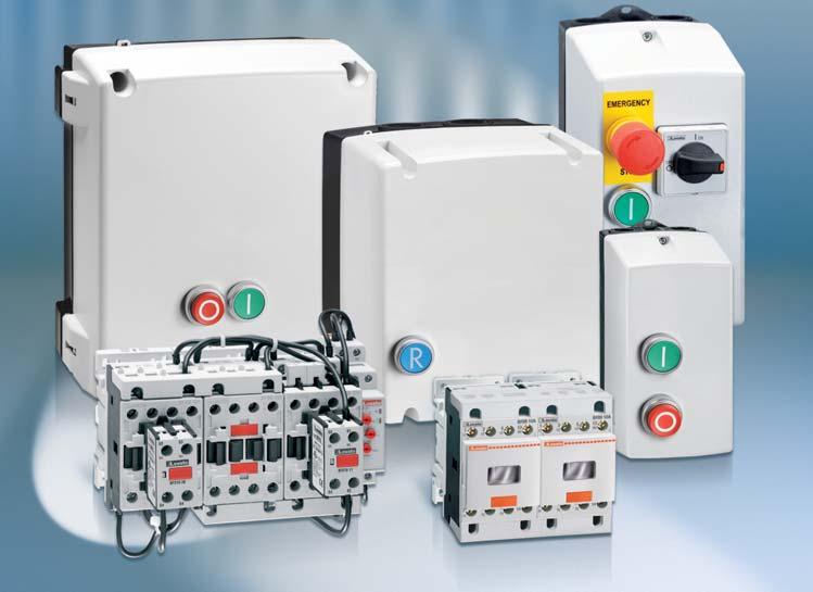 ELECTROMECHANICAL STARTERS AND ENCLOSURES Direct-on-line starters in non-metallic enclosure complete with or without thermal relay Versions with RESET or START/STOP pushbuttons Non-metallic
