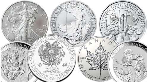 SILVER~CATEGORY ONE INSURANCE The silver items we encourage you to consider first and most importantly are in this category. Silver bars and coins minted for their silver content such as 1oz U.S. Silver Eagles, Canadian Maple Leaf, Austrian Philharmonic and one or ten ounce silver bars are always very popular.