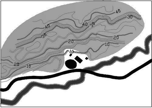 On these maps, the contour interval depends upon the gradient of the land, and it is represented on the map. A typical map is shown in Figure 11-10.