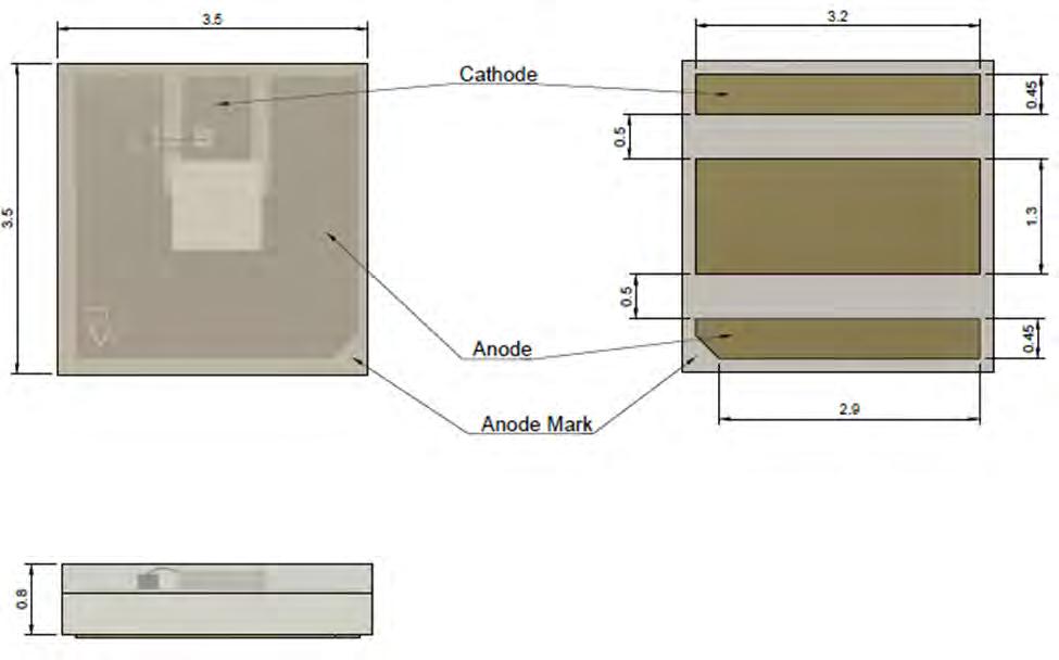 Mechanical Dimensions Surface Mount Top View Bottom View Side View Notes: 1. All measurements in millimeters.