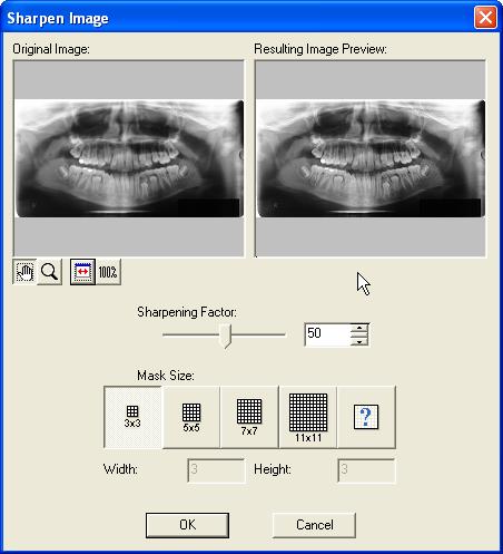 2. Use one of the following image adjustment buttons to size, resize, or reposition the images displayed in the original and resulting image preview windows as desired: - Select to pan the image in