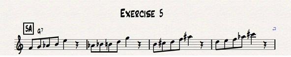 The rest of exercise 5 is based on just the first 4 notes of this line.