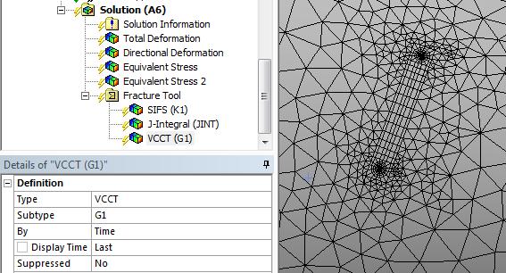 Tool. Right click Fracture Tool and insert crack specific results: