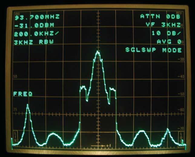 The spectrum analyzer was than moved outside of the transmitter building for an off-air measurement. Figure 15 is a photo of the WMKK channel as the reference.