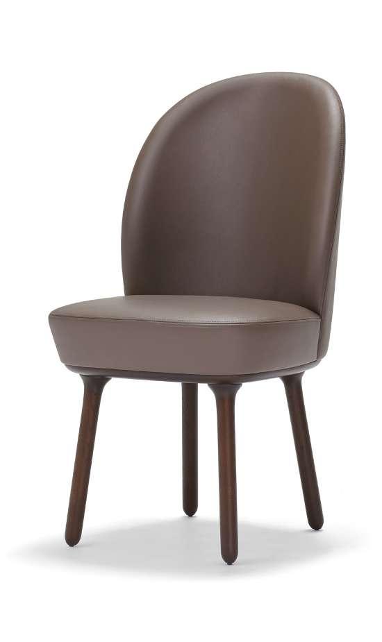 Chairs Beetley Chair Dark stained oak legs Chair 48W 64D 94H cm Designer: Jaime Hayon Collection II Price in Sé Leather : 2'060.