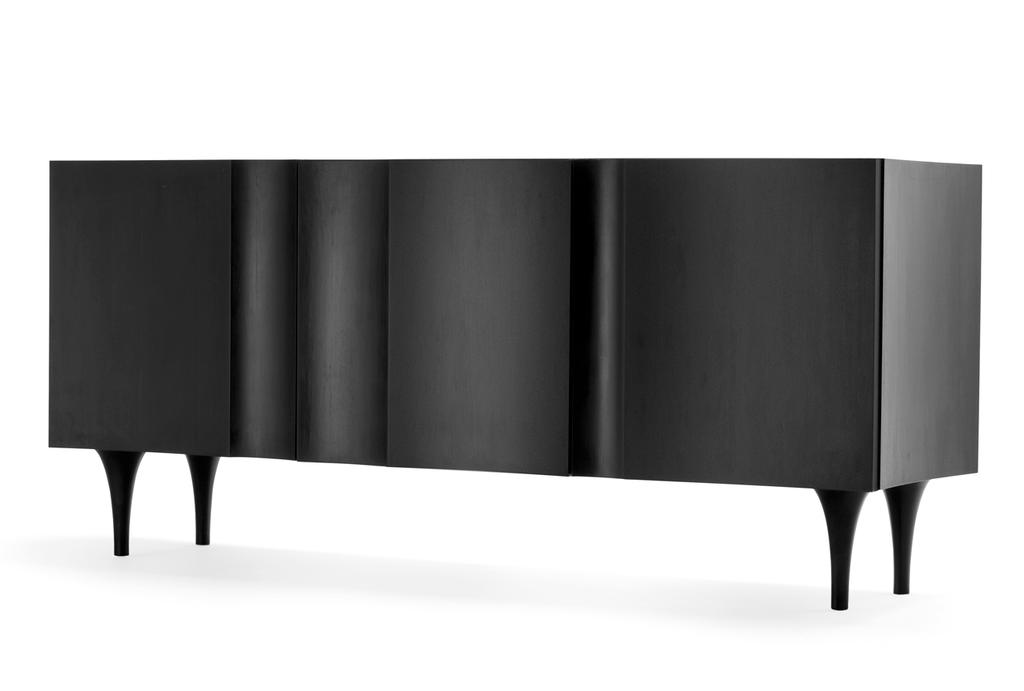 Cabinets Surprise Me Sideboard 180W 51D 80H cm Designer: Damien Langlois-Meurinne Collection I Exterior in black sycamore veneer. Legs lacquered in Sé Classic Black. Price: 16'870.