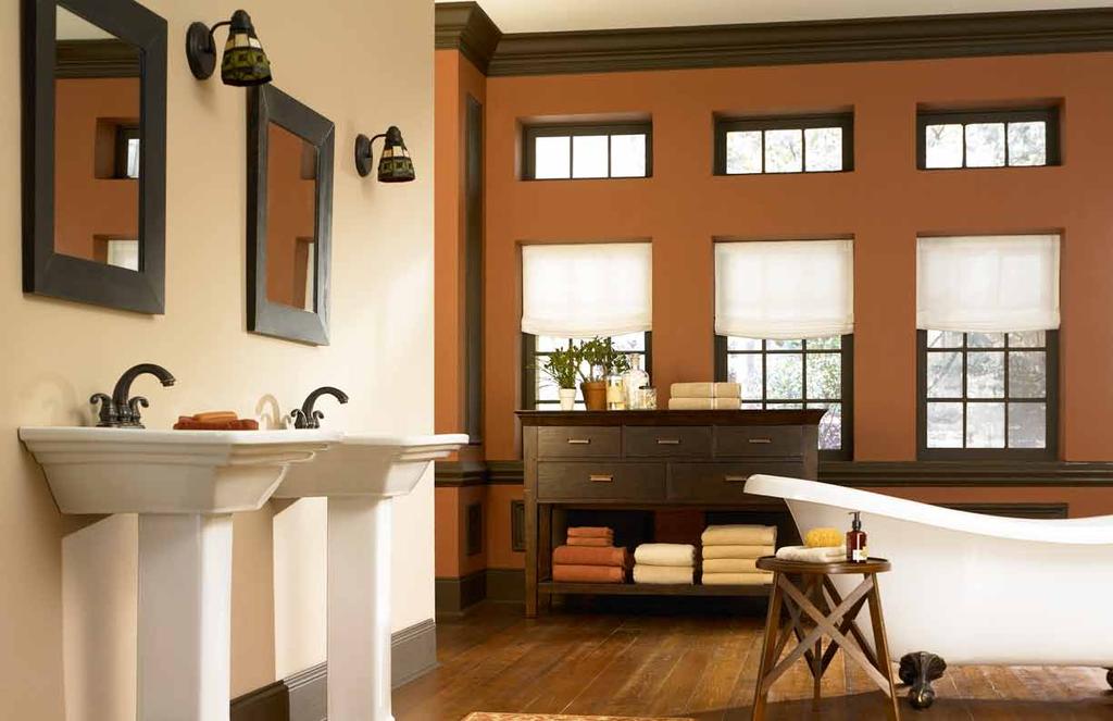 Browns serve as base colors to the palette and range from sandy light suedes to deep-tanned hides. Yellows are buttery, cheerful, warm and welcoming.