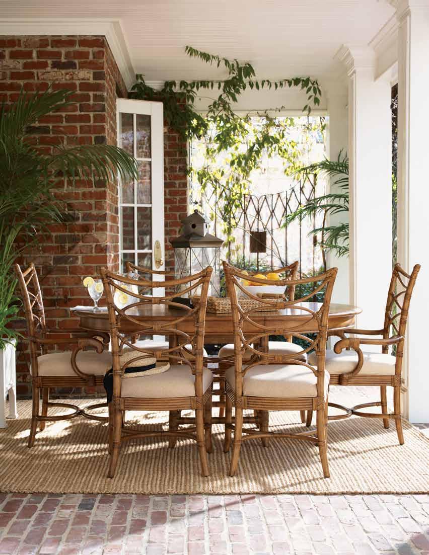 Shown with one 18 inch leaf 540-880-01 Sanibel Side Chair 22.5W x 23.5D x 40.75H in.