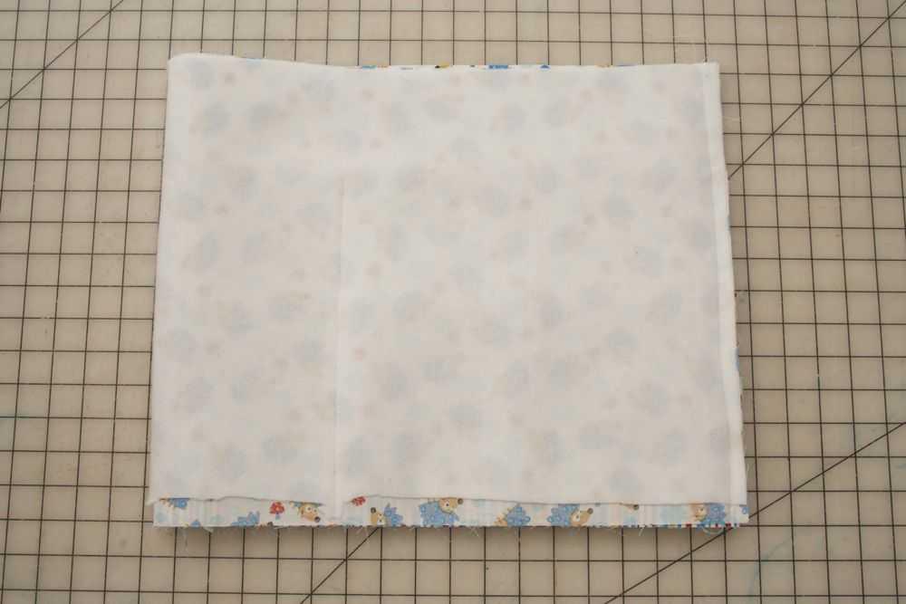 Step 6 Take outer fabric rectangle and fold width