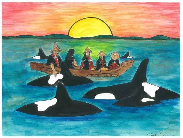 Sondra Simone Killer Whale Eyes Paddling Free 2007 9 x 12 Color copies