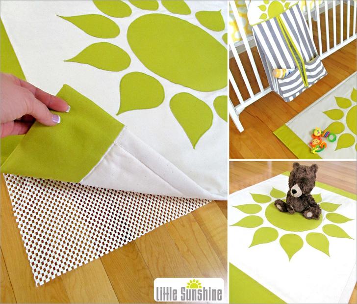 Published on Sew4Home Accent Rug with Little Sunshine Appliqué Editor: Liz Johnson Wednesday, 04 October 2017 1:00 The majority of nurseries we reviewed for our original Little Sunshine series opted