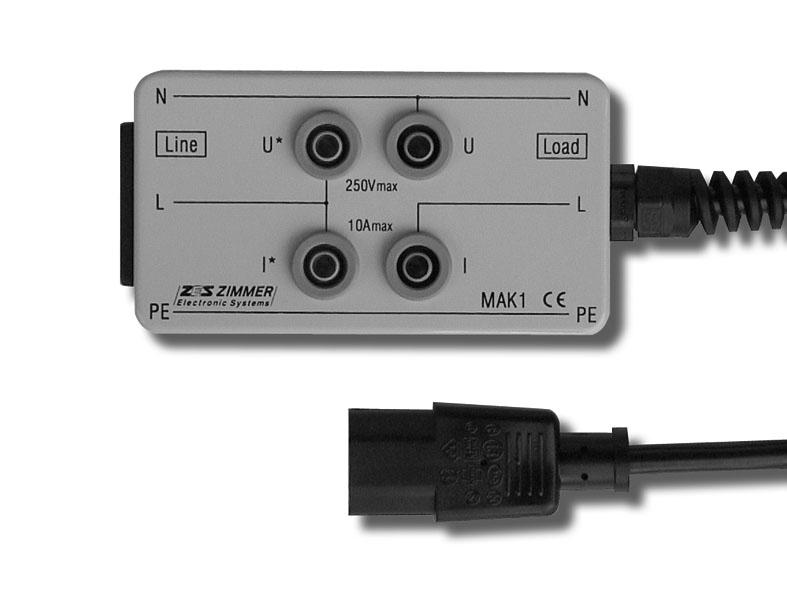Accessories 6.5 Adaptor for measurement at IEC connector devices (LMG-MAK1) Figure 96: Adaptor for IEC connector devices (LMG-MAK1) 6.5.1 Safety warning! Please refer to chapter 1.